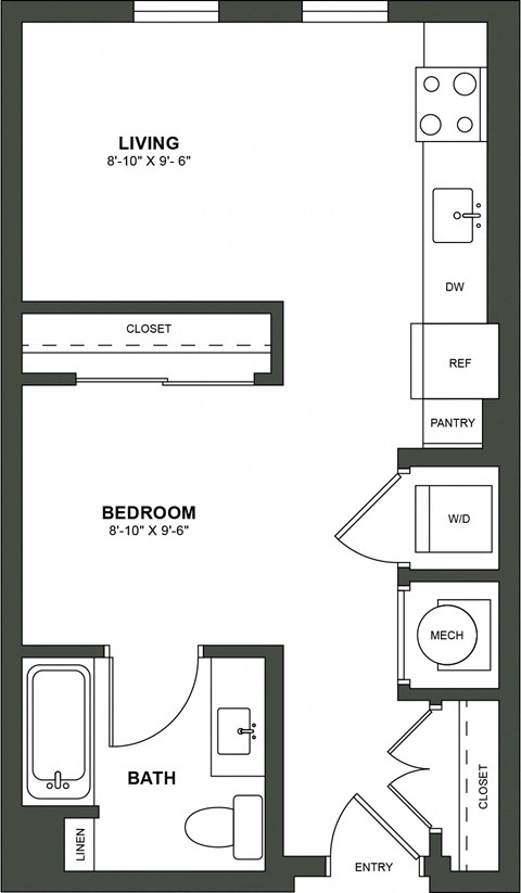 a floor plan of a bedroom apartment